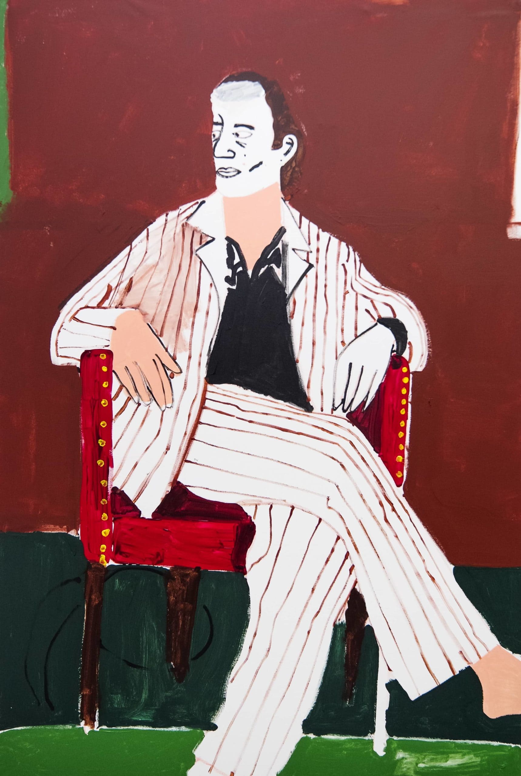 Peter Doyle man in white suit painting