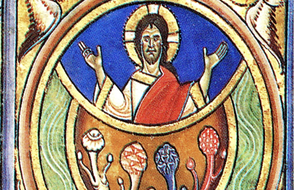 Medieval-style painting of Jesus