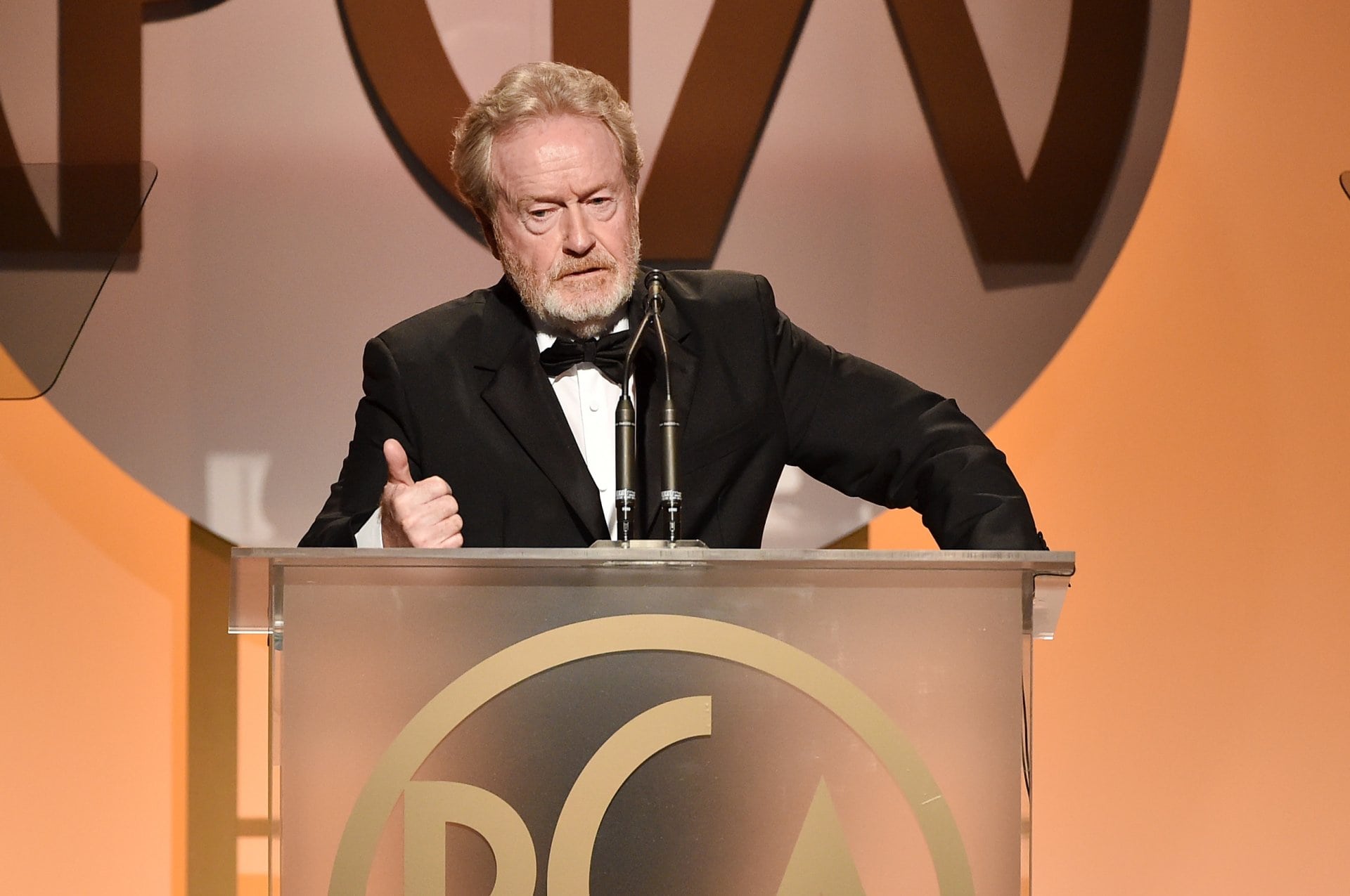 Ridley Scott making a speech