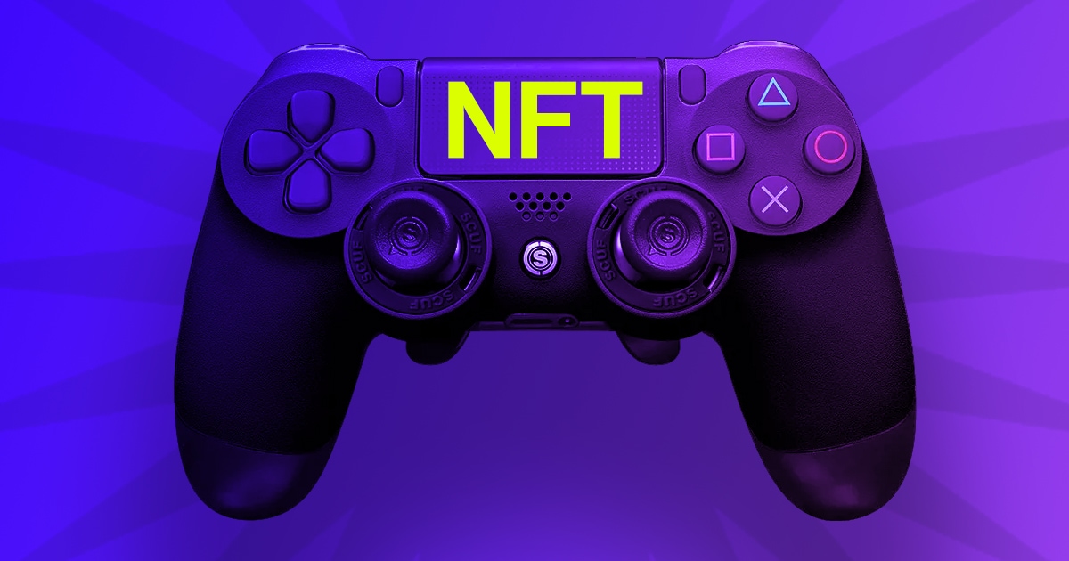 Playstation controller with NFT printed on it
