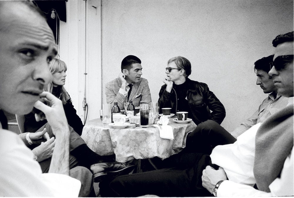 Irving Blum talking to Andy Warhol