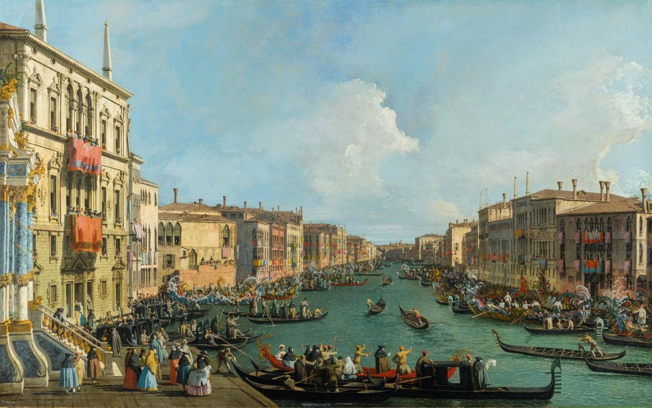 Regatta on Grand Canal, 1473, by Canaletto