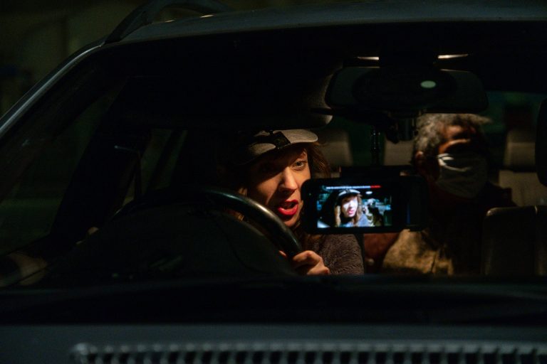 Dashcam car scene