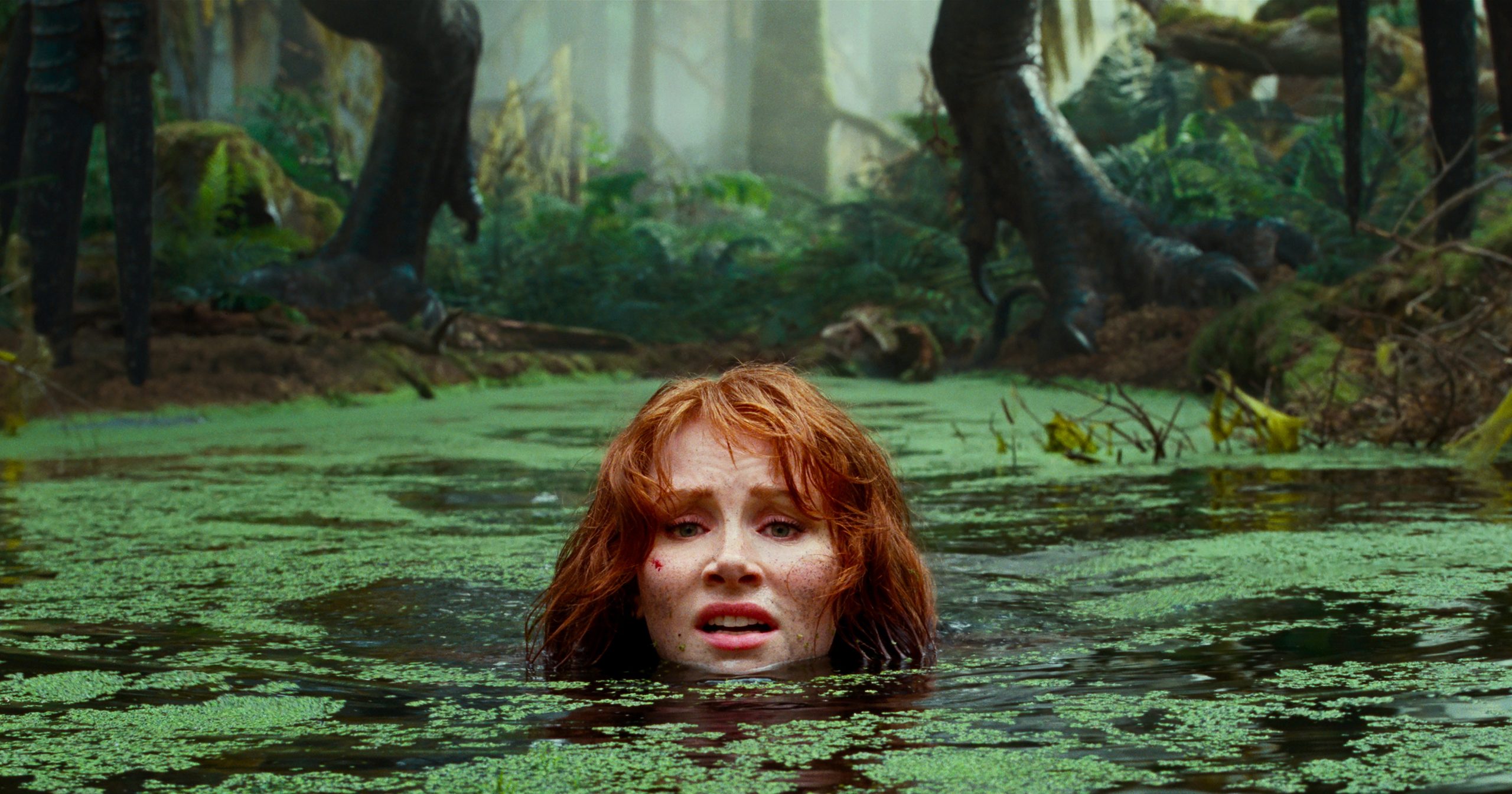 Jurassic World Bryce Dallas Howard in a swamp