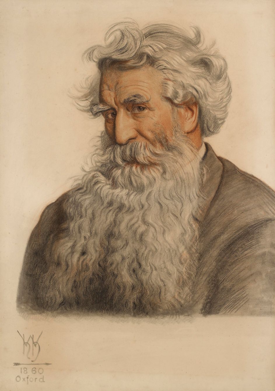 William Holman Hunt (1827–1910) Thomas Combe, 1860 Red and black chalk on paper, 67.6 × 47.9 cm