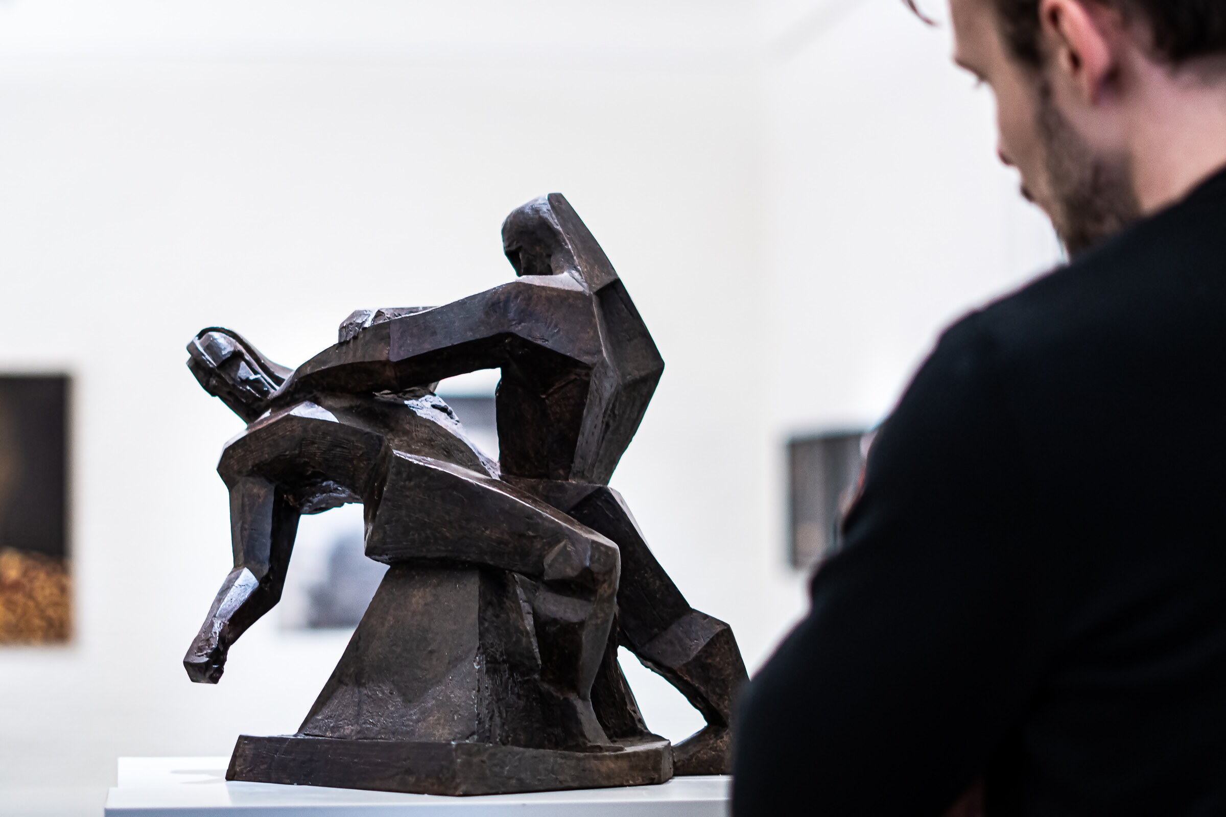 Fen de Villiers "Struggle" Bronze sculpture 46cm tall