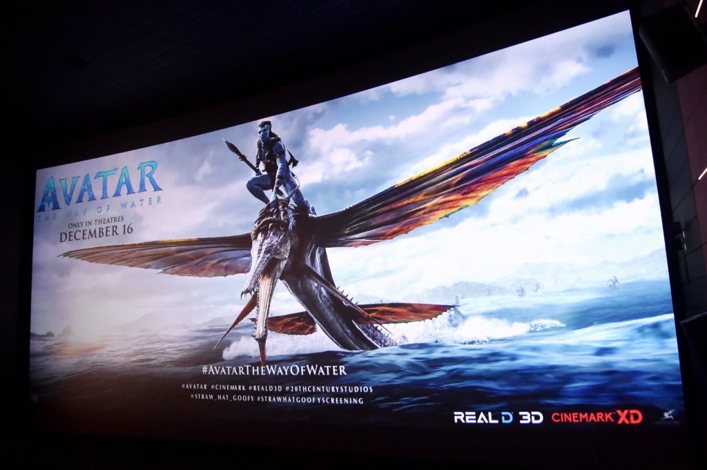 Avatar The Way Of Water on a cinema screen