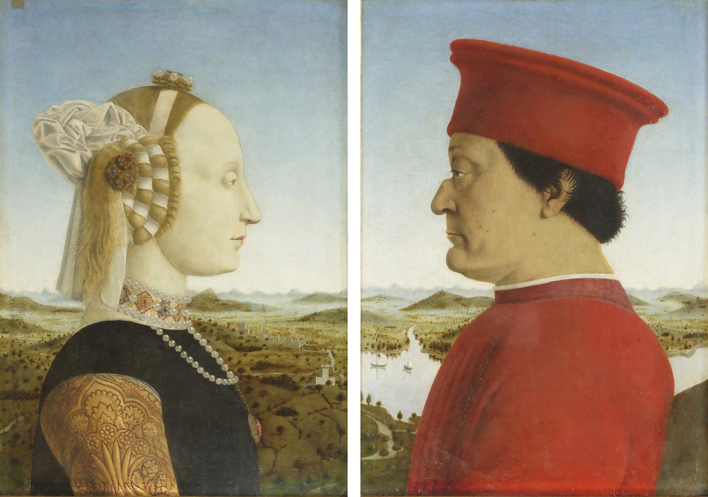Piero della Francesca’s 15th century diptych, The Duke and Duchess of Urbino
