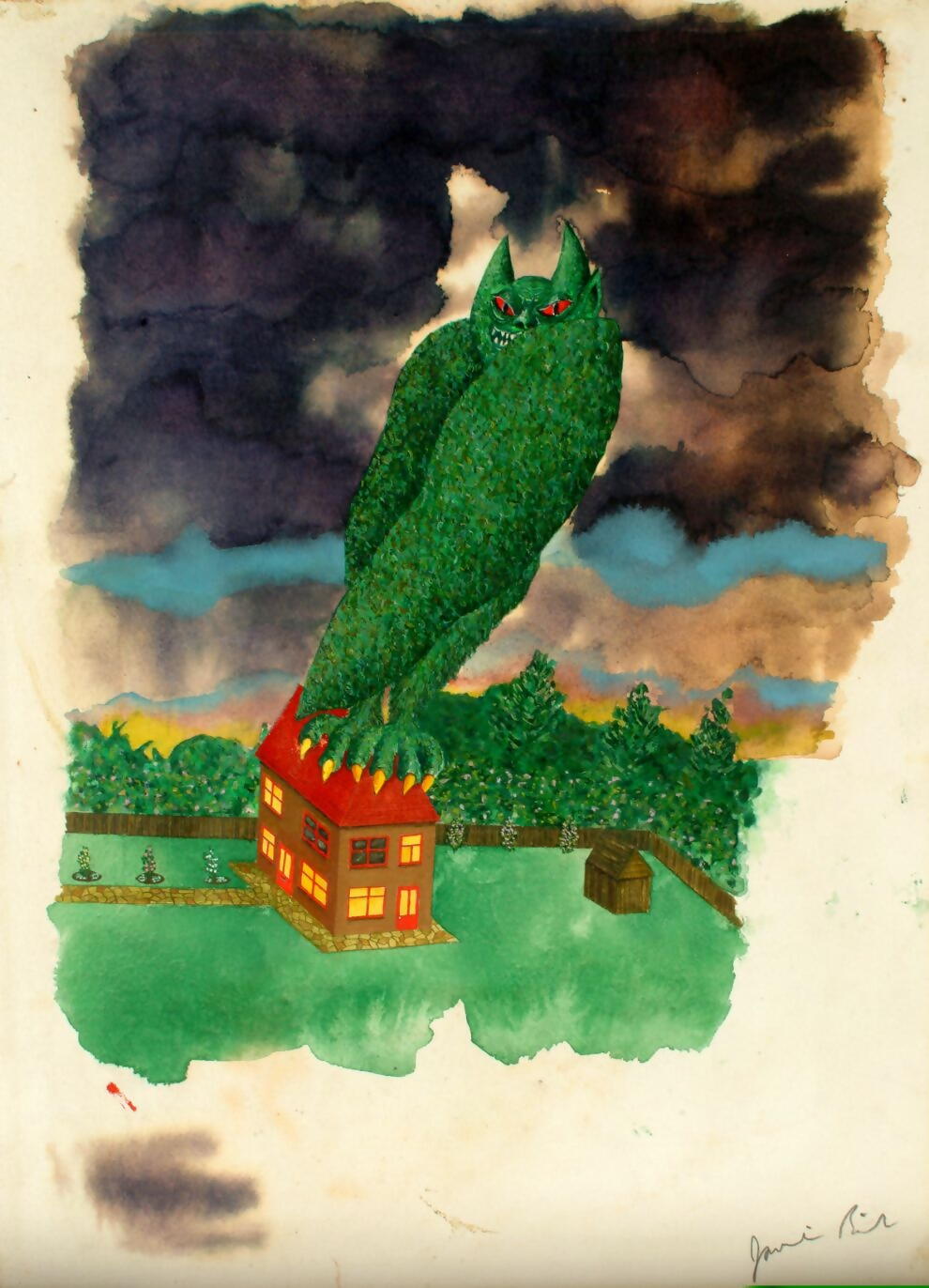 8. Jamie Reid, Monster On a Nice Roof, 1972. (c) Jamie Reid. Courtesy of John Marchant Gallery