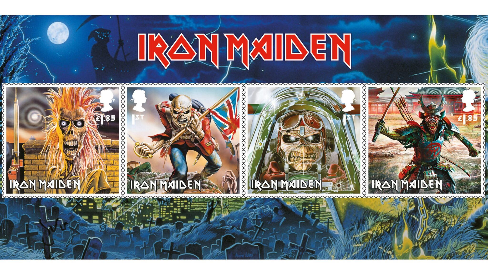 Iron Maiden Eddie stamps