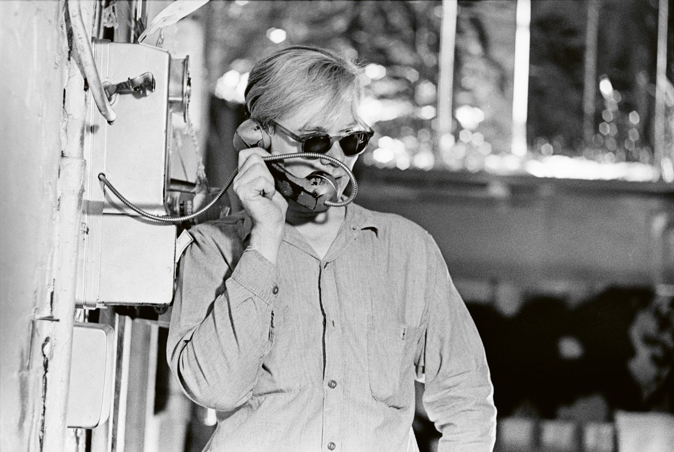 Andy Warhol on the telephone