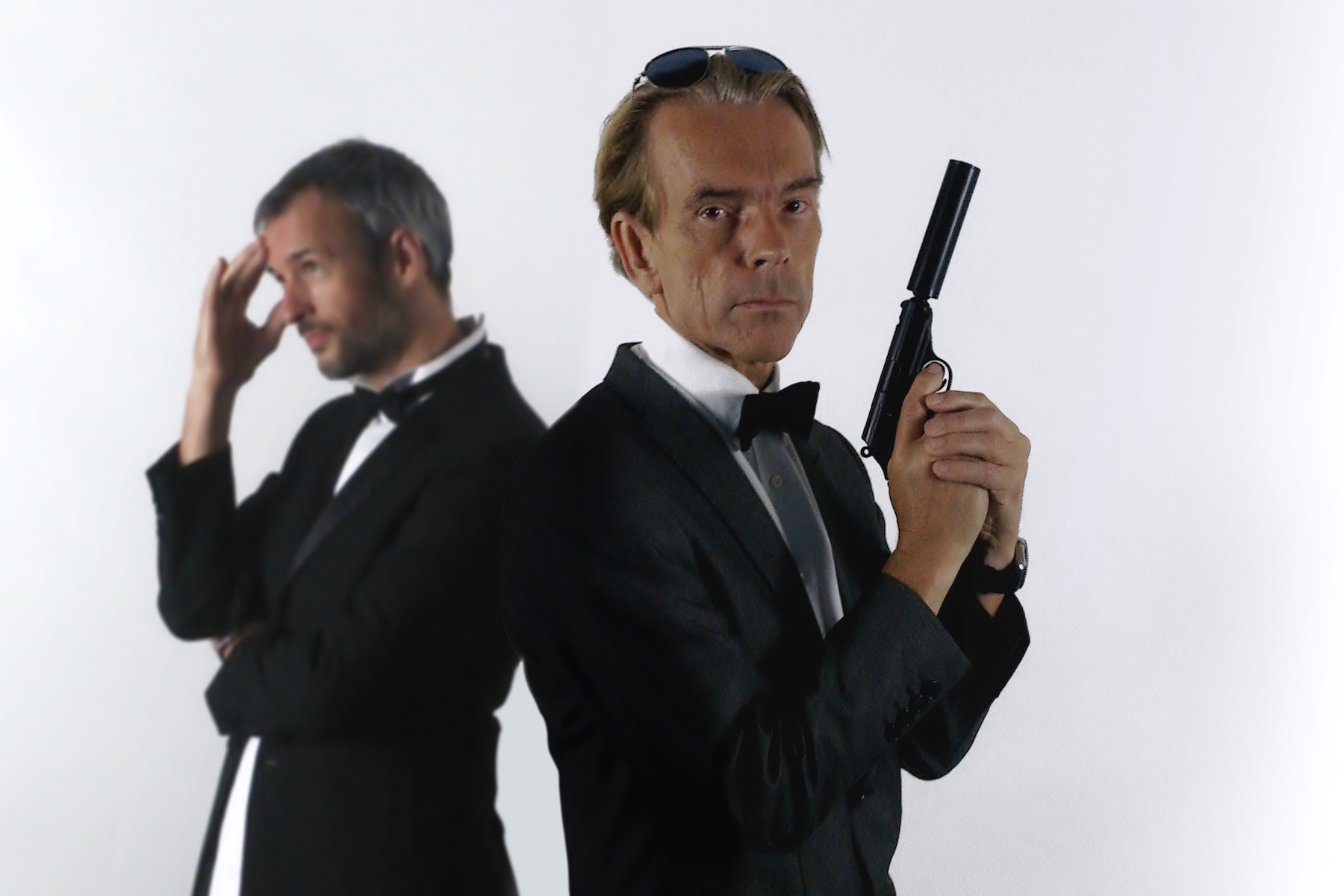 THE OTHER FELLOW - BTS - London_s James Hart (formerly James Bond) and Sweden_s Gunnar Bond James Schäfer in opposing poses