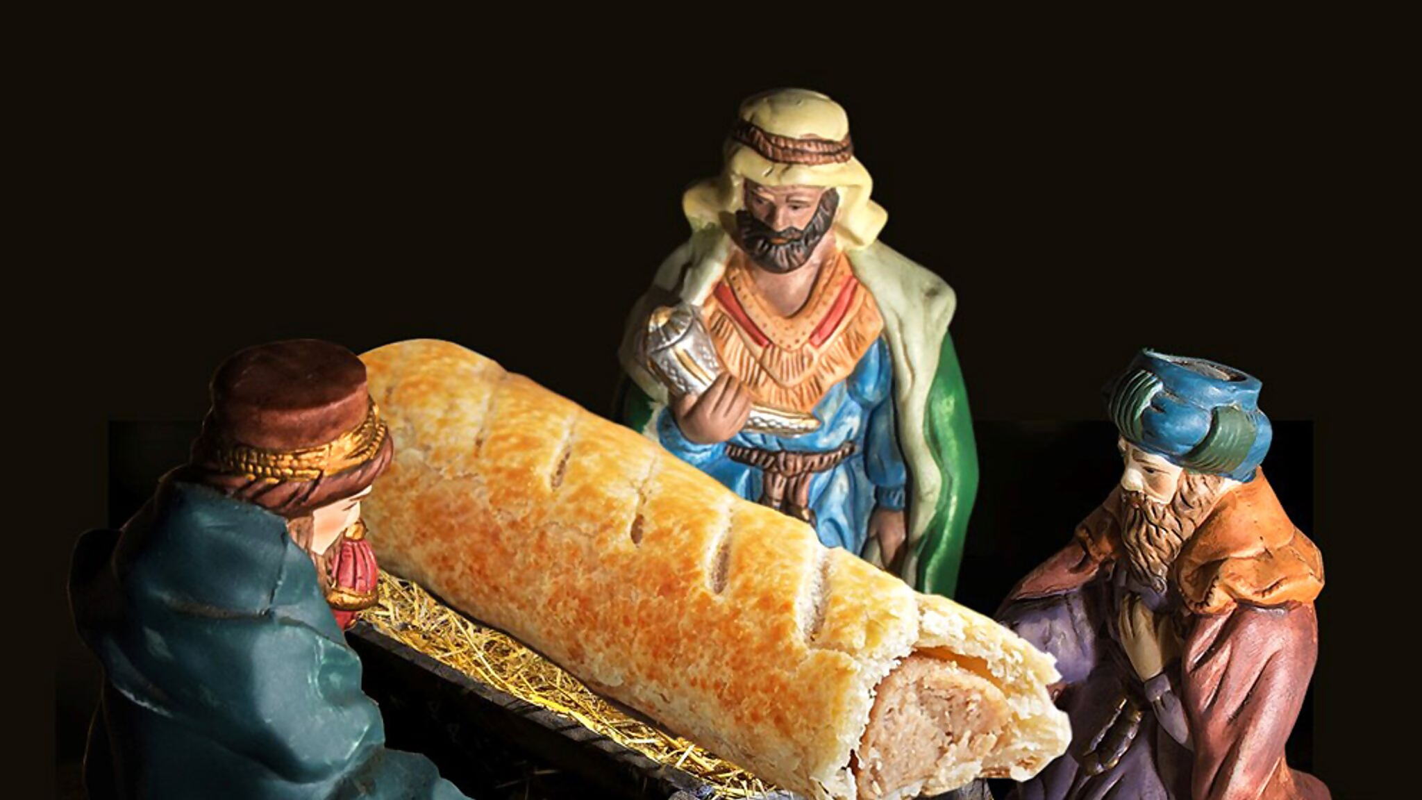 Greggs sausage roll nativity