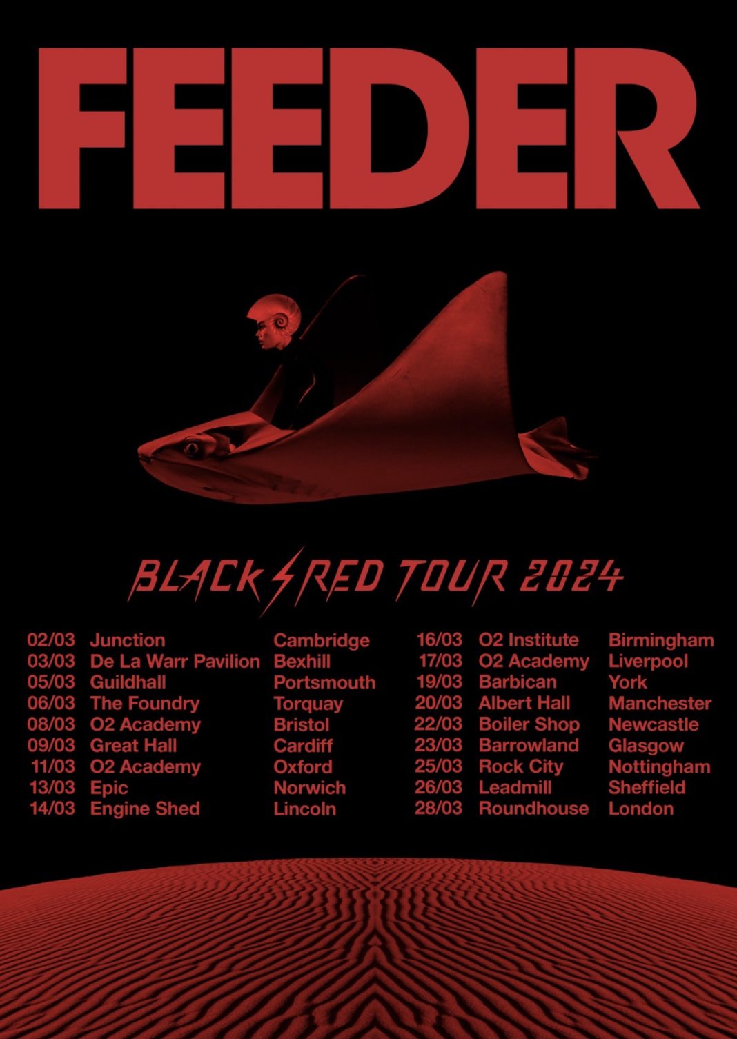 Feeder 2024 UK tour poster. CREDIT: Press