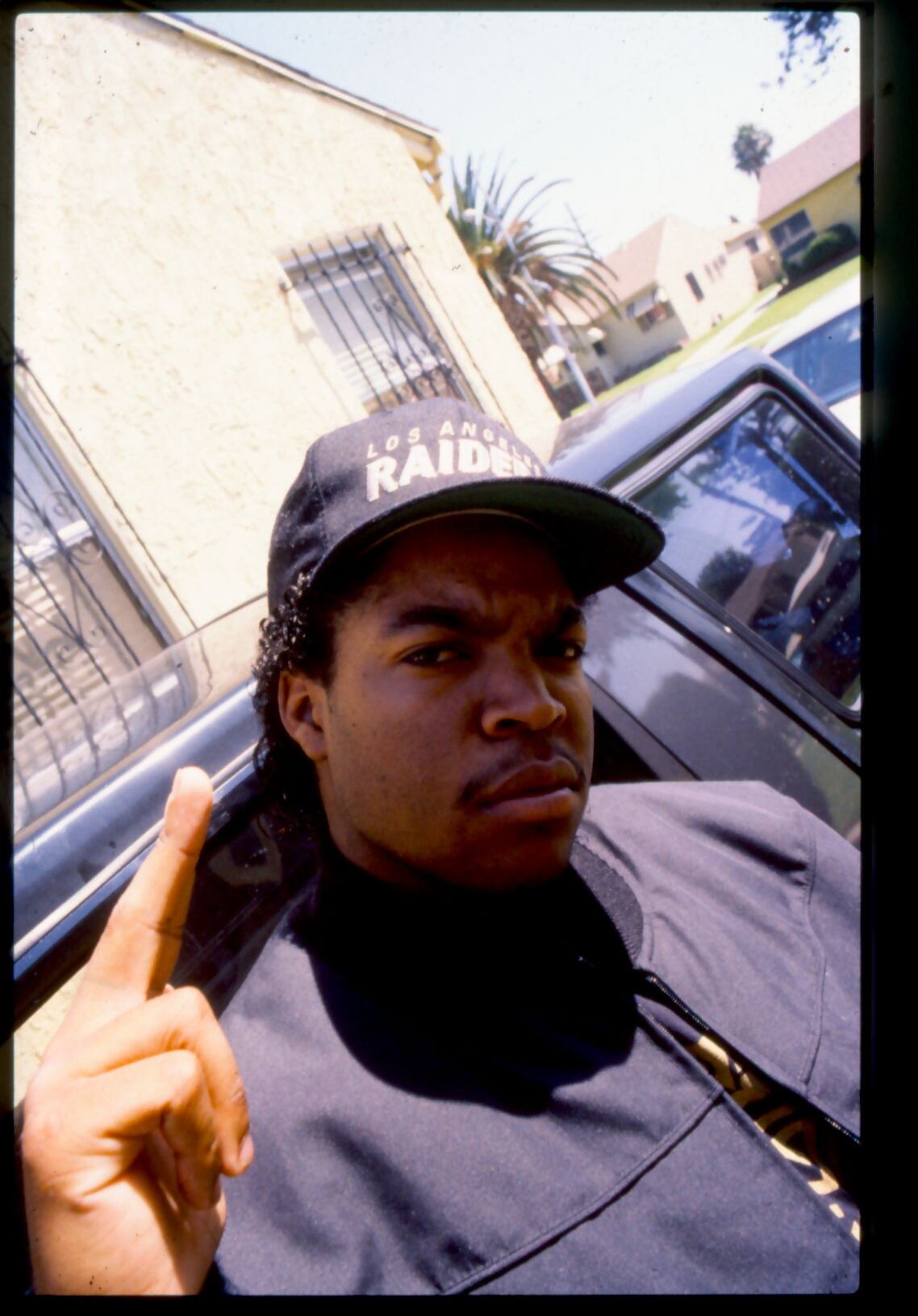 Ice Cube outside his mother's house in Compton, California, following his split from rap group NWA (Copyright: Normski)