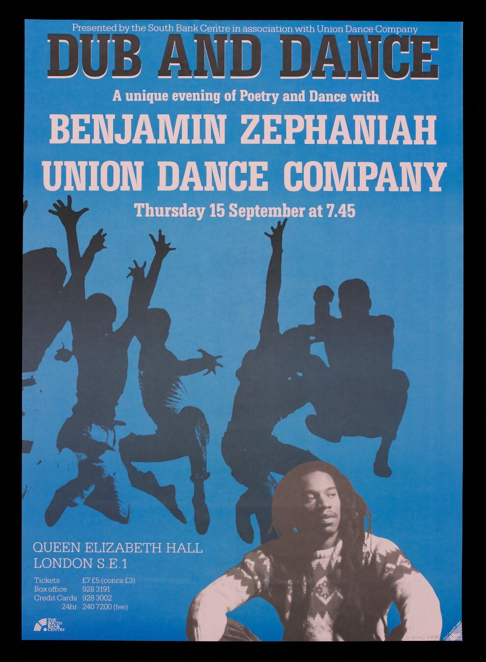 Poster advertising ‘Dub and Dance’ at theQueen Elizabeth Hall, South Bank, 1988 © Victoria and Albert Museum, London