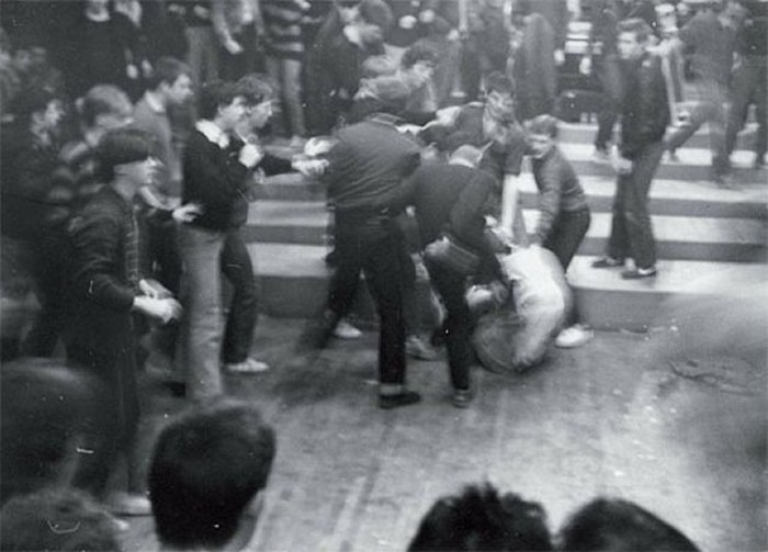 Joy Division Derby Hall riot Bury scuffle