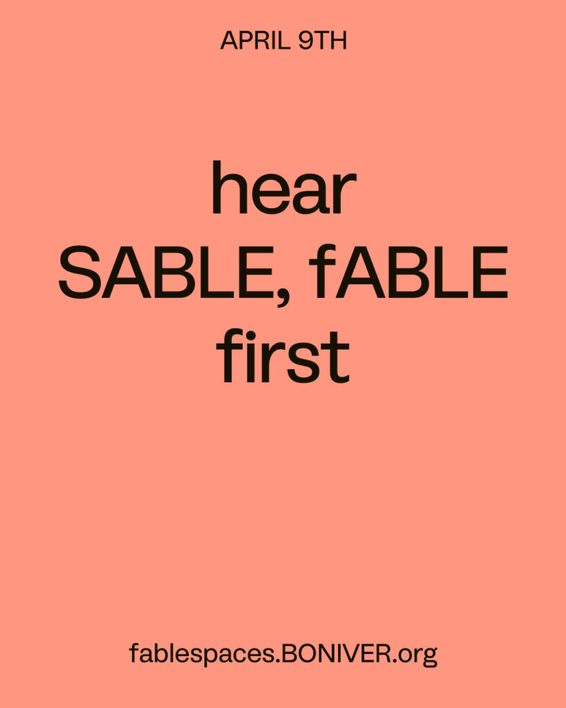 Bon Iver Sable Fable