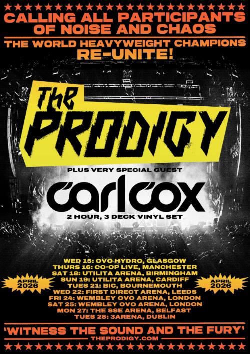 The Prodigy UK & Ireland Arena Tour 2026 - Main Poster(1)