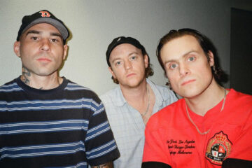 DMA'S press photo by Roman Jody, 2026, left to right Matt Mason, Tommy O'Dell, Johnny Took
