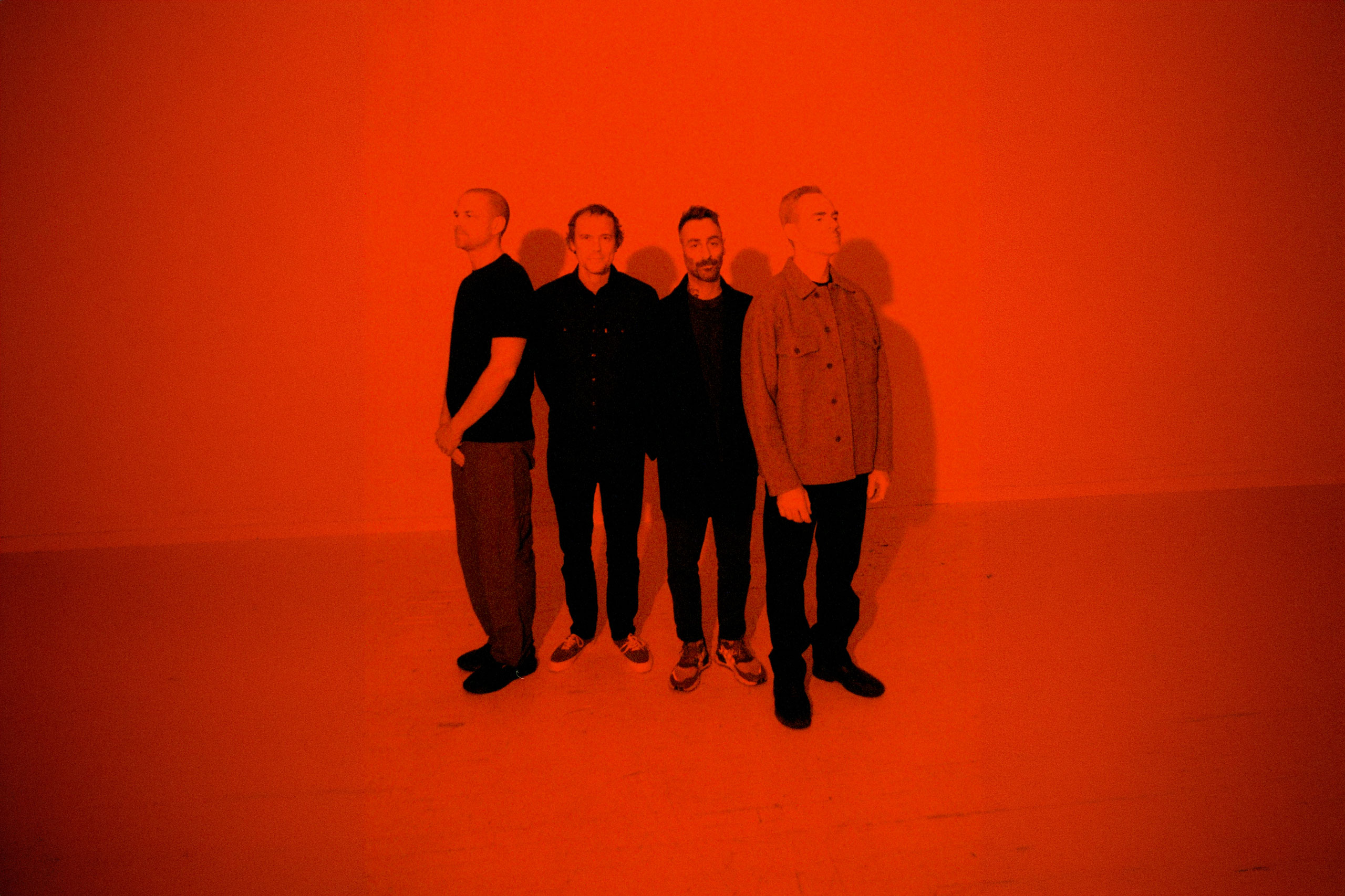 American Football press photo 2026, featuring Mike Kinsella, Nate Kinsella, Steve Holmes and Steve Lamos