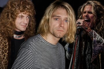 Kurt Cobain performing live with Nirvana in the early 1990s