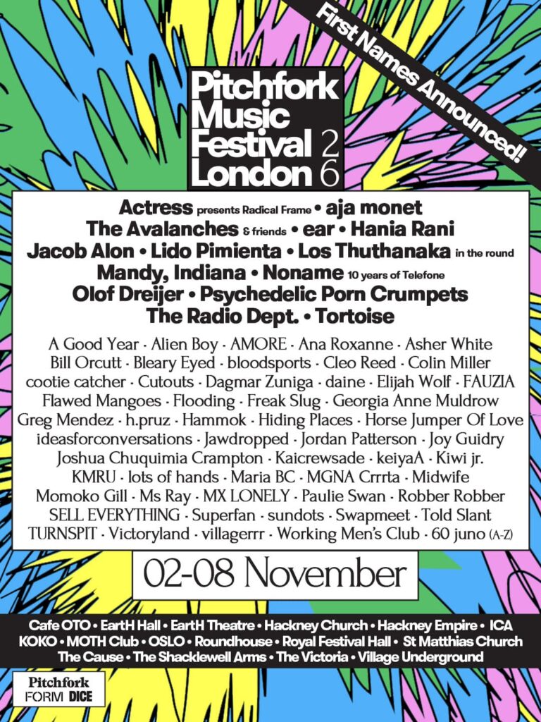 Pitchfork Music Festival London 2026 promotional image