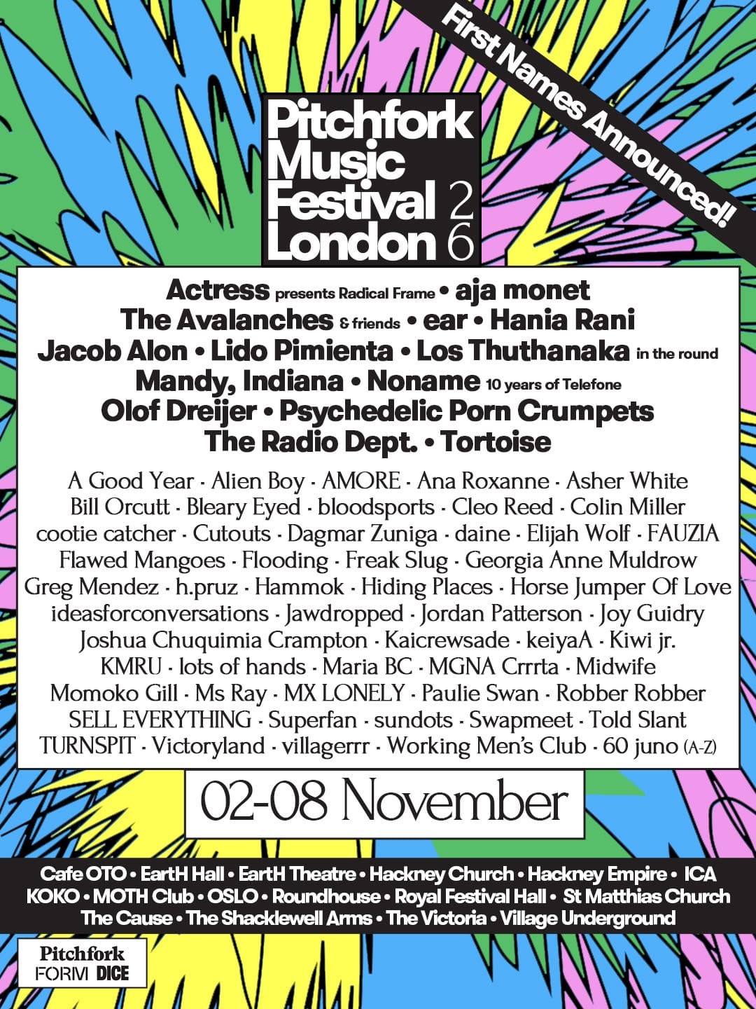 Pitchfork Music Festival London 2026 promotional image