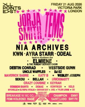 All Points East 2026, festival poster with full Friday lineup
