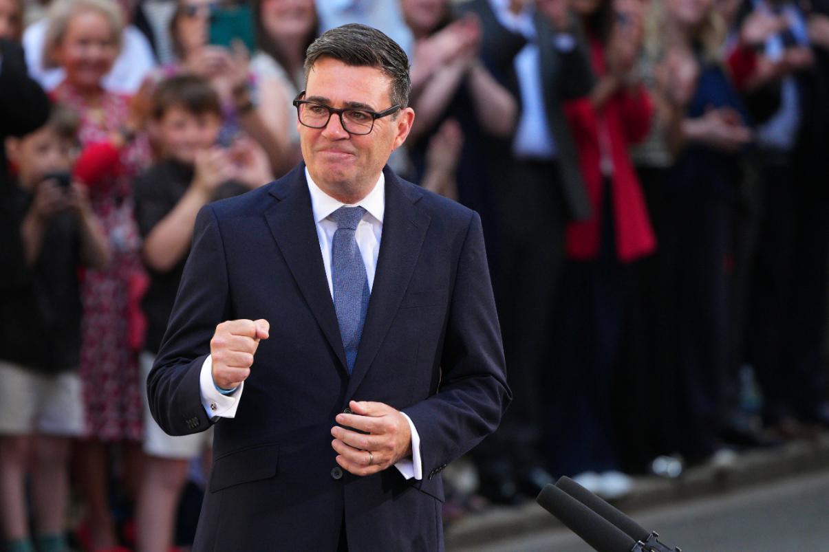 Andy Burnham, Prime Minister, pictured at a Westminster press event