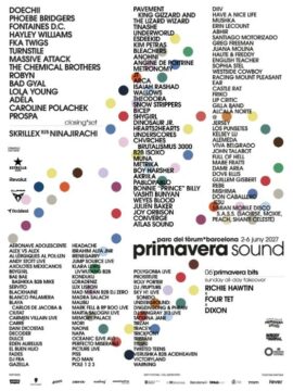 Primavera Sound 2027, poster announcing the first lineup